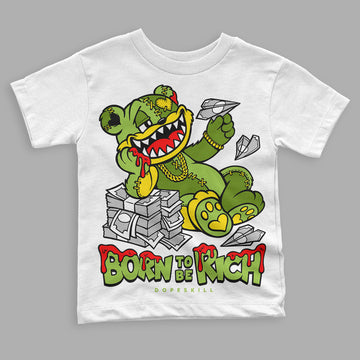 Dunk Low 'Chlorophyll' DopeSkill Toddler Kids T-shirt Born To Be Rich Graphic Streetwear - White