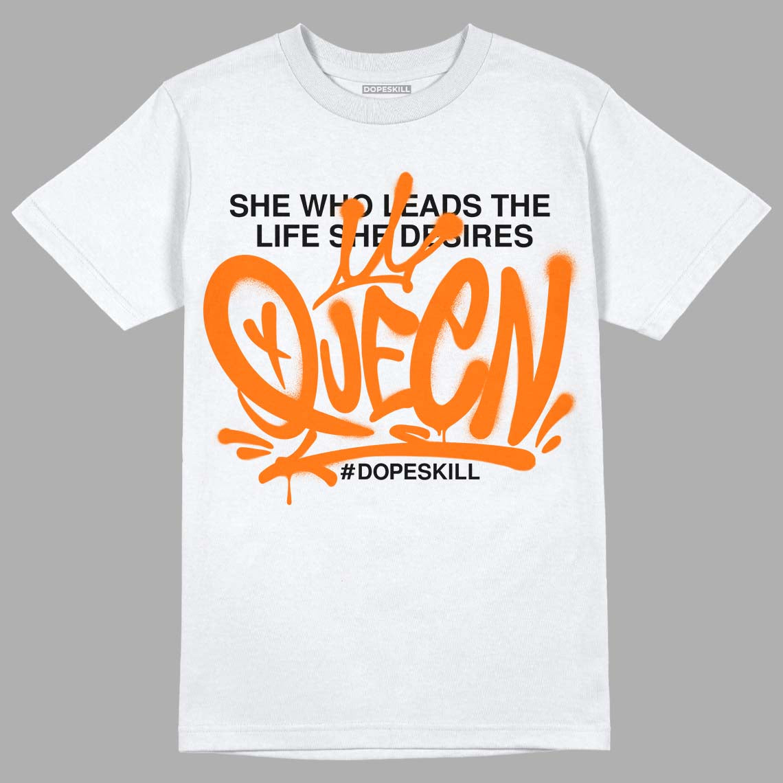 Orange, Black & White Sneakers DopeSkill T-Shirt Queen Graphic Streetwear - White