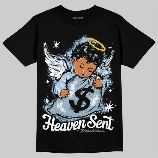 Jordan 40 “Blue Suede” DopeSkill T-Shirt Heaven Sent Graphic Streetwear - Black