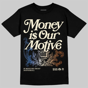 Jordan 17 Retro Low SP Infinite Archives DopeSkill T-Shirt Money Is Our Motive Typo Graphic Streetwear  black