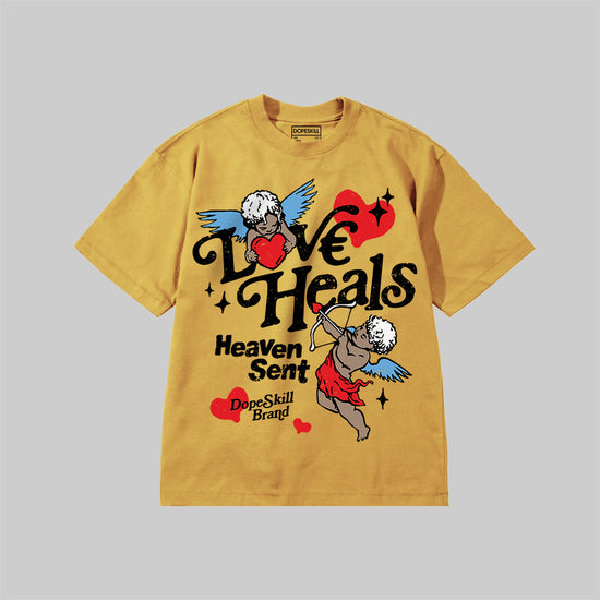 New Love Heals DopeSkill Premium T-shirt Streetwear - Mustard