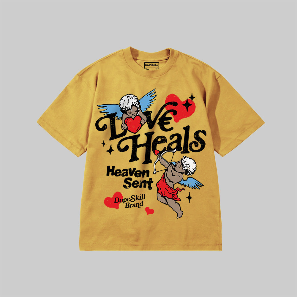 New Love Heals DopeSkill Premium T-shirt Streetwear - Mustard