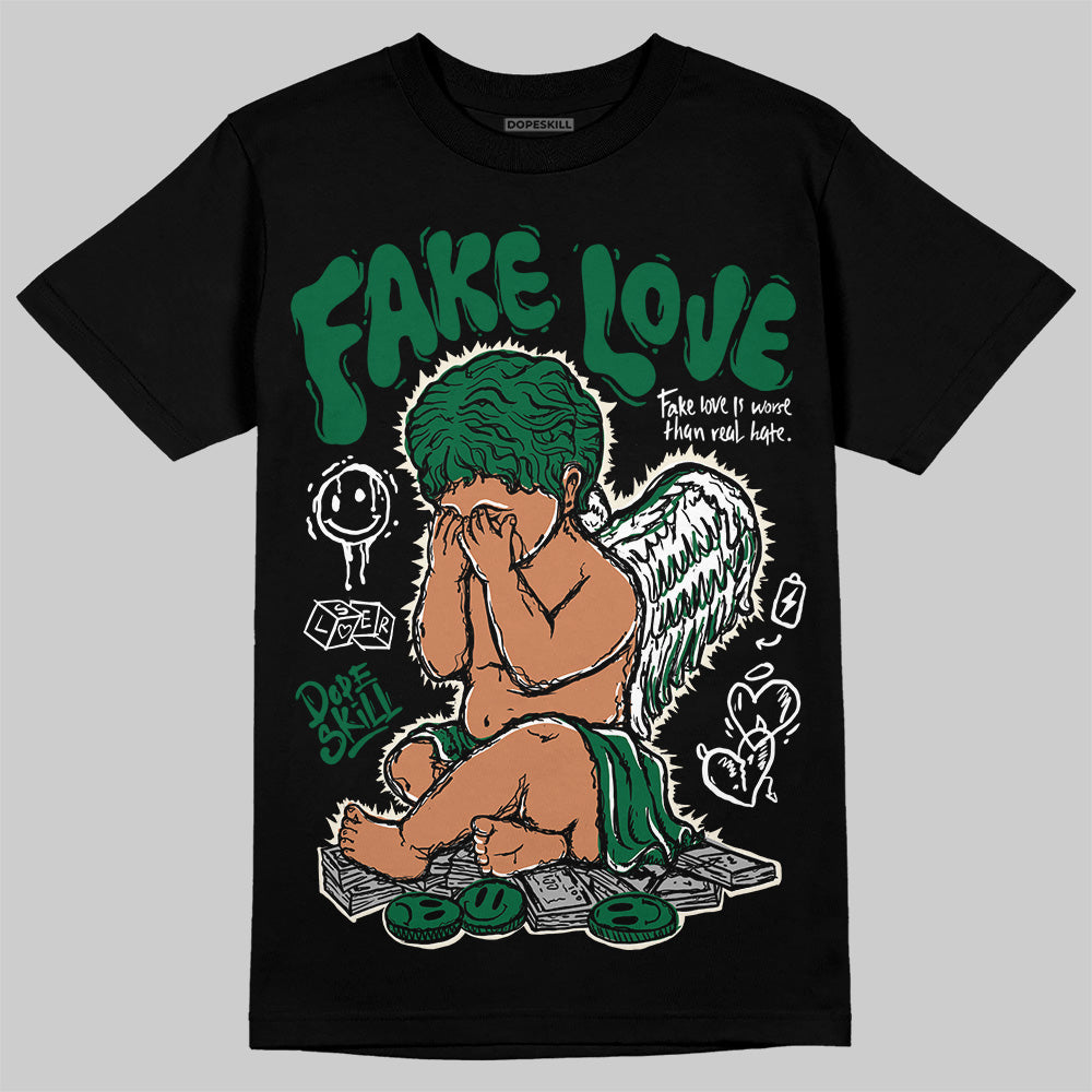 Jordan 13 GS “Pine Green” DopeSkill T-Shirt False Love Graphic Streetwear - Black