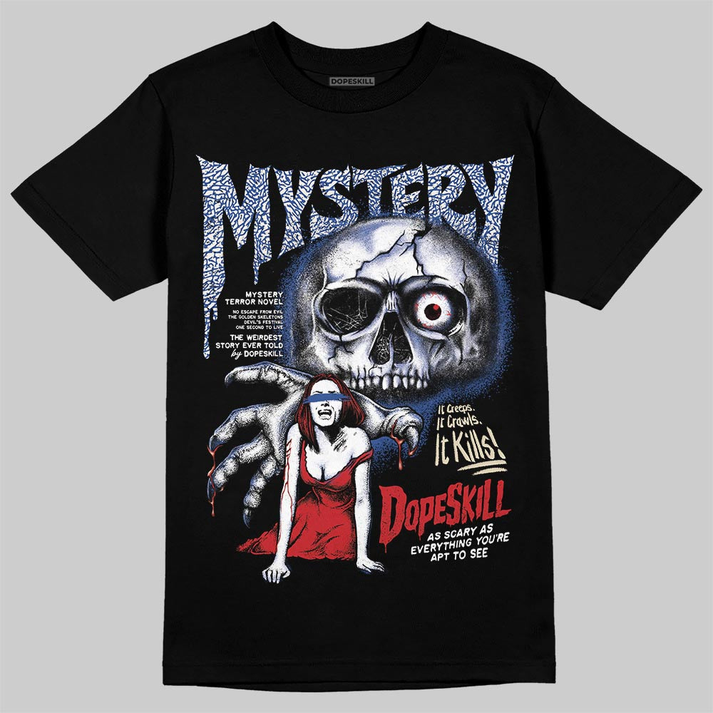 Jordan Spizike Low “Storm Blue” DopeSkill T-Shirt Mystery Ghostly Grasp Graphic Streetwear - Black
