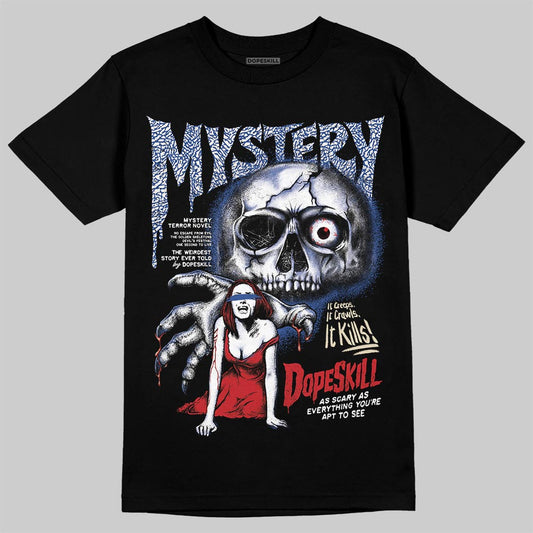 Jordan Spizike Low “Storm Blue” DopeSkill T-Shirt Mystery Ghostly Grasp Graphic Streetwear - Black