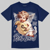 Jordan 12 French Blue DopeSkill T-Shirt Real Ones Angel Graphic Streetwear - Navy