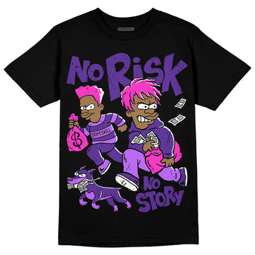 PURPLE Sneakers DopeSkill T-Shirt No Risk No Story Graphic Streetwear - Black