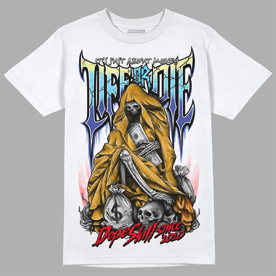 Jordan 1 Mid GS 'Six Championships' DopeSkill T-Shirt Life or Die Graphic Streetwear - White