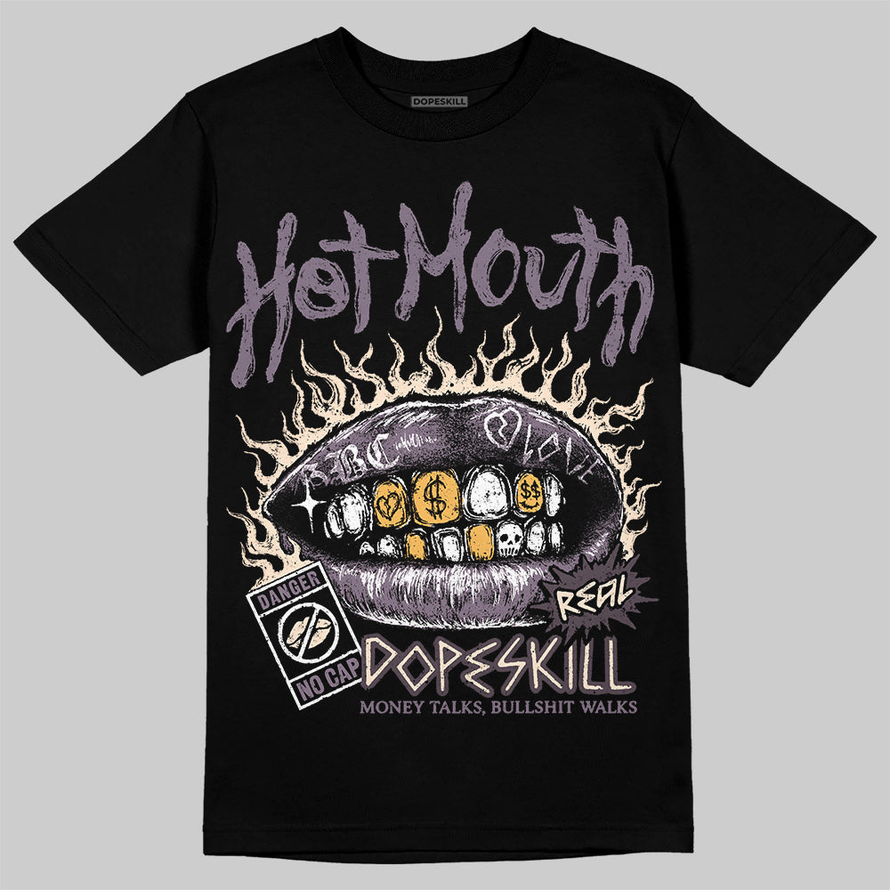 A Ma Maniére x Air Jordan 3 Black Violet Ore DopeSkill T-Shirt Hot Mouth Graphic Streetwear - Black