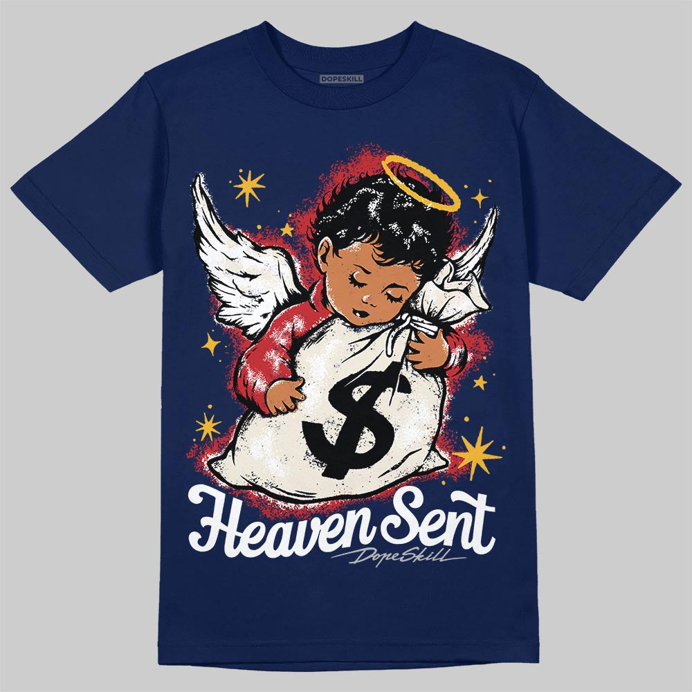 Jordan 11 “Rare Air” DopeSkill T-Shirt Heaven Sent Graphic Streetwear - Navy