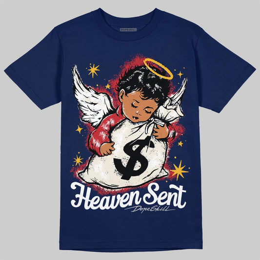 Jordan 11 “Rare Air” DopeSkill T-Shirt Heaven Sent Graphic Streetwear - Navy