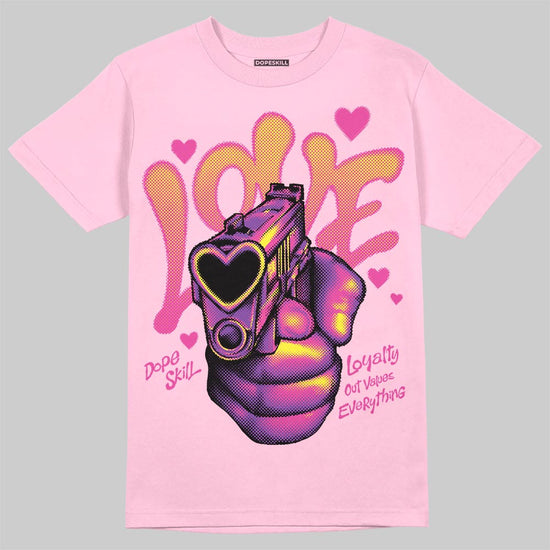 Pink Sneakers DopeSkill T-Shirt Love Shot Graphic Streetwear - Light Pink