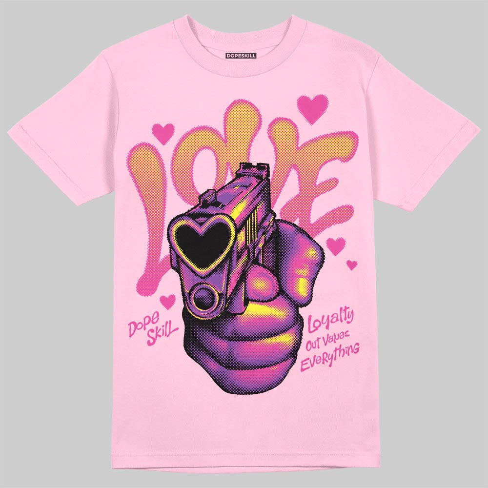 Pink Sneakers DopeSkill T-Shirt Love Shot Graphic Streetwear - Light Pink