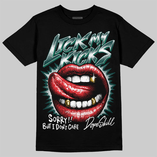 Jordan 4 Retro Oxidized Green DopeSkill T-Shirt Lick My Kicks Graphic Streetwear - Black