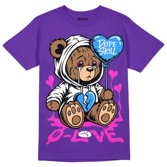 PURPLE Sneakers DopeSkill Purple T-Shirt Broken Bear Graphic Streetwear