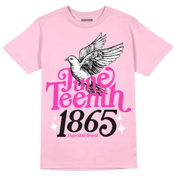 Pink Sneakers DopeSkill Pink T-shirt Juneteenth 1865 Graphic Streetwear