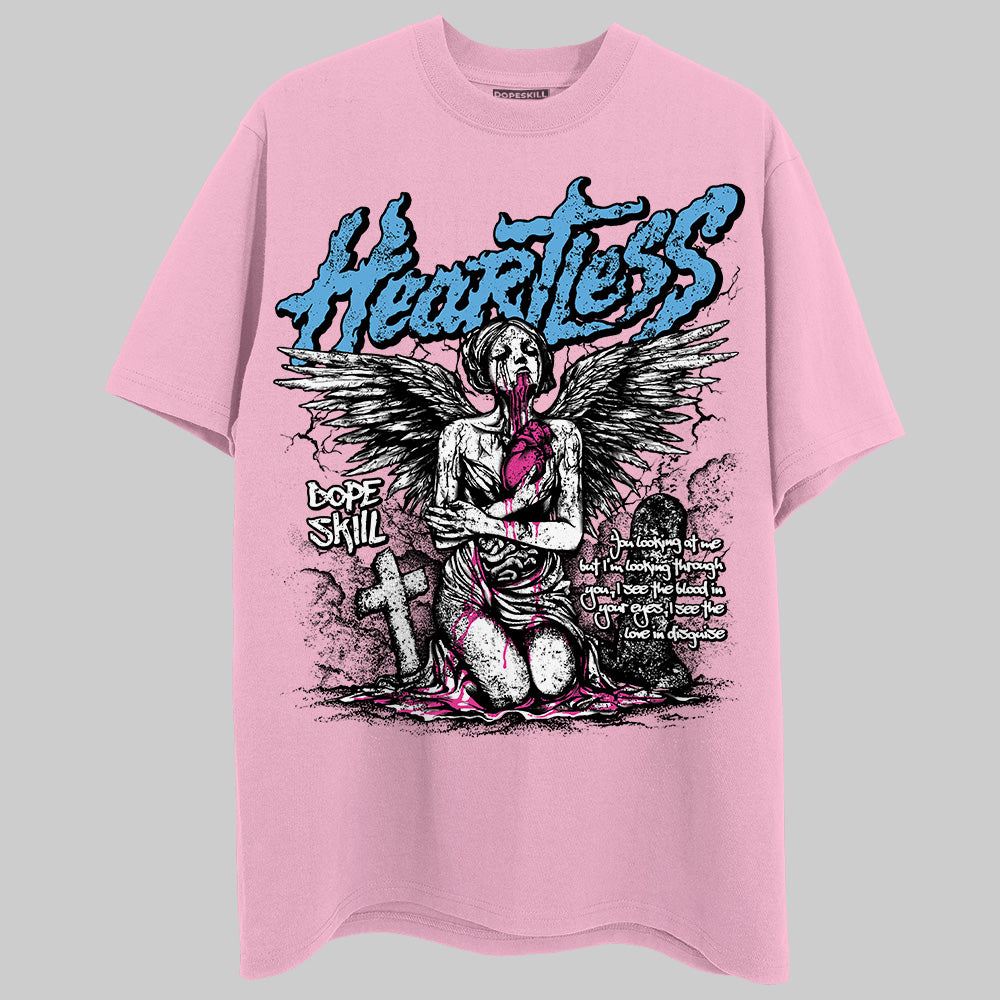 Pink Sneakers DopeSkill Pink T-Shirt Heartless Graphic Streetwear 