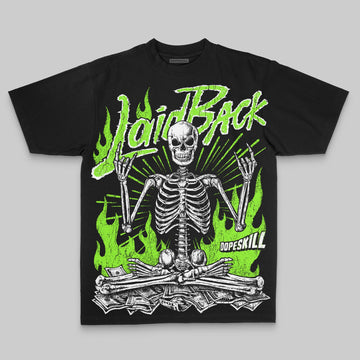 Neon Green Oversize Print Laid Back DopeSkill Graphic Premium T-shirt Streetwear - Black