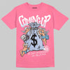 Jordan 3 GS “Cobalt Bliss” DopeSkill T-Shirt Money Bag Coming Up Graphic Streetwear - Safety Pink