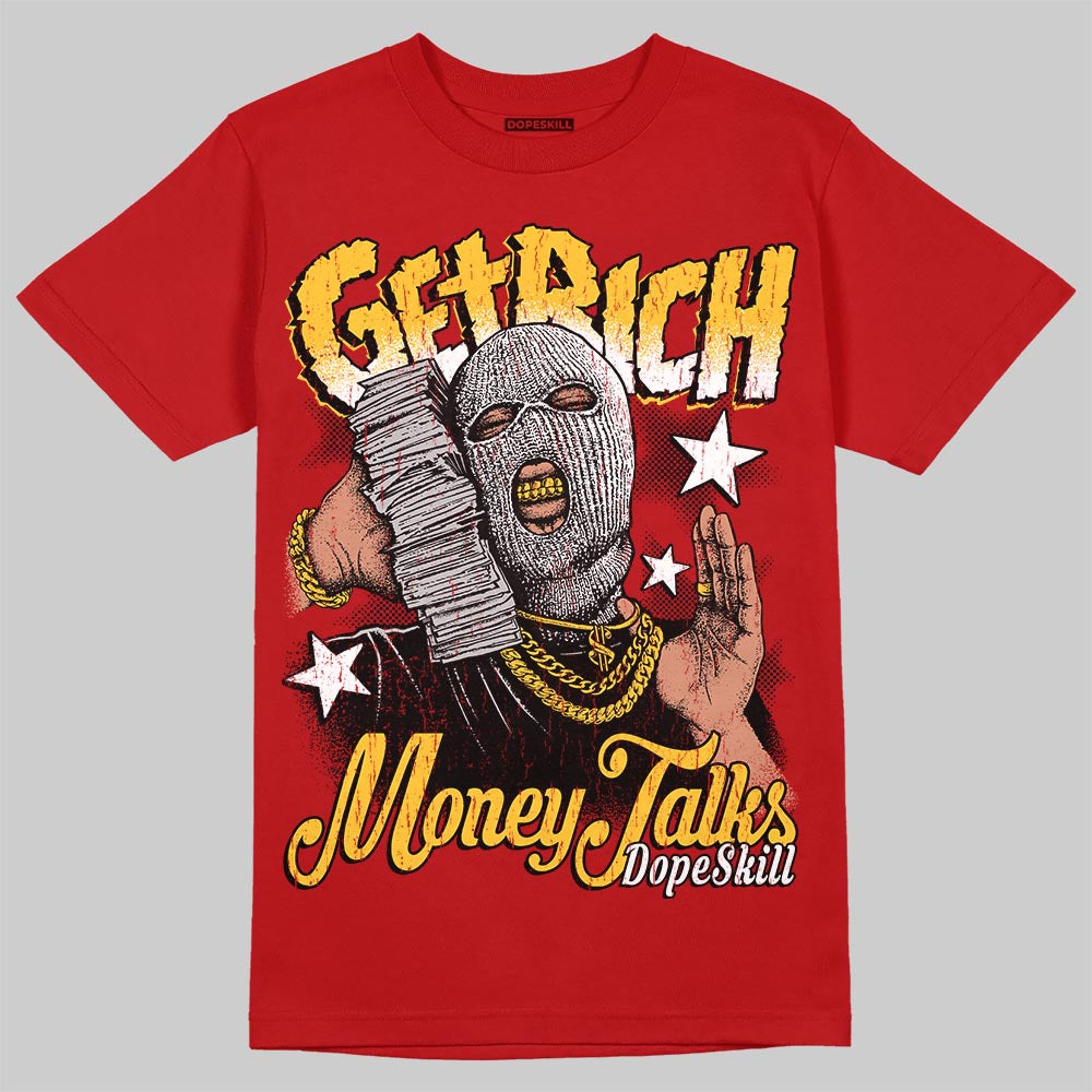 Jordan 14 Retro Ferrari (2025) DopeSkill T-Shirt Get Rich Graphic Streetwear - red