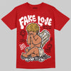 Jordan 1 Retro High OG Black Toe Reimagined DopeSkill T-Shirt False Love Graphic Streetwear - Red