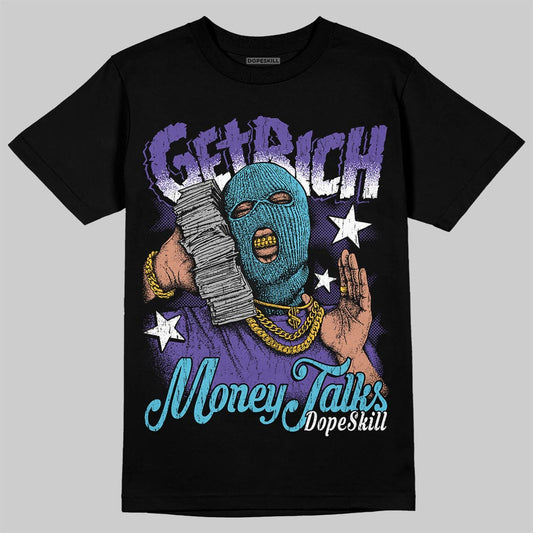 Jordan 8 Retro 'Aqua' 2025 DopeSkill T-Shirt Get Rich Graphic Streetwear - black