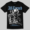 Jordan 6 University Blue DopeSkill T-Shirt All Earned Graphic Streetwear - Black