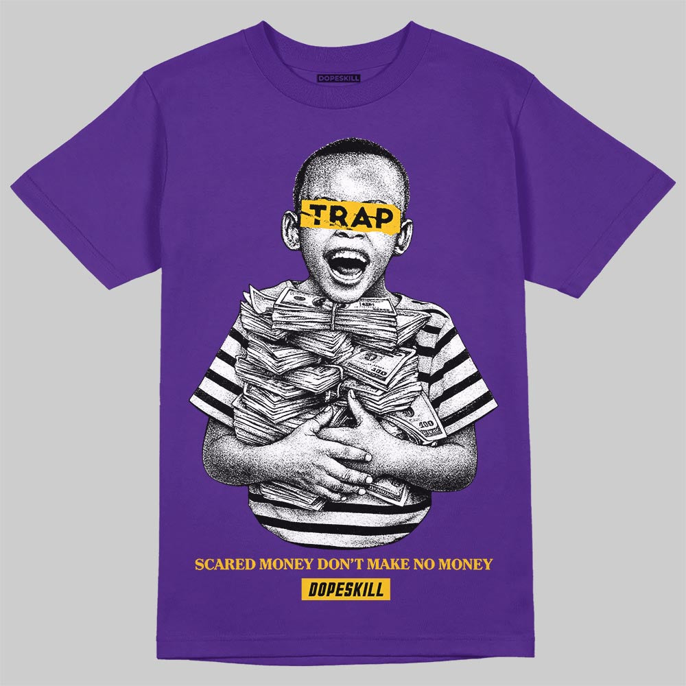 PURPLE Sneakers DopeSkill T-Shirt Scared Money Don't Make No Money Graphic Streetwear - Purple