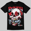 Jordan 5 Fire Red Black Tongue DopeSkill T-Shirt Rebirth Graphic Streetwear - Black