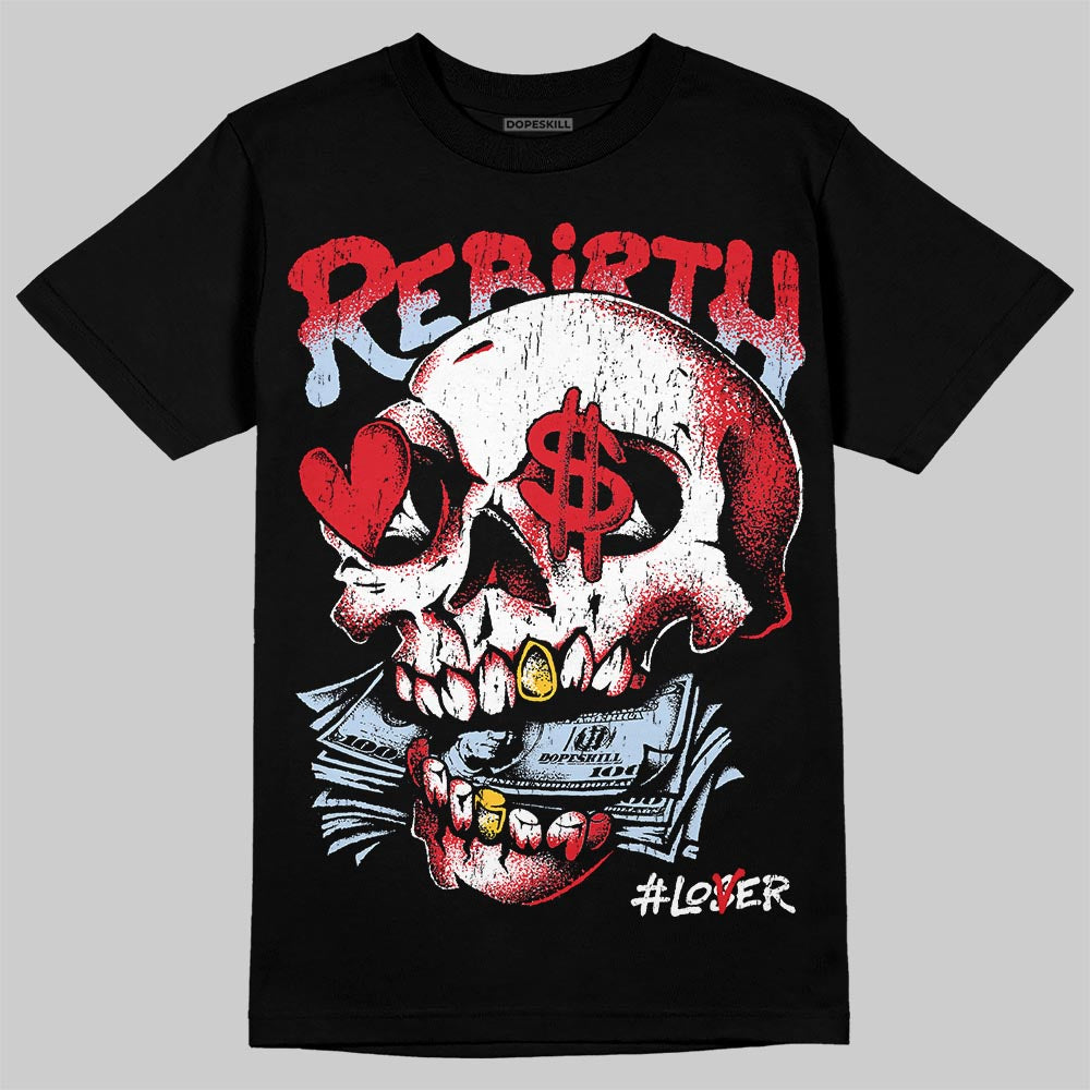 Jordan 5 Fire Red Black Tongue DopeSkill T-Shirt Rebirth Graphic Streetwear - Black