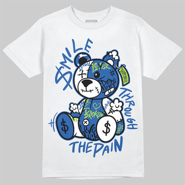 Air Griffey Max 1 Varsity Royal and Volt DopeSkill T-Shirt Smile Through The Pain Graphic Streetwear - White