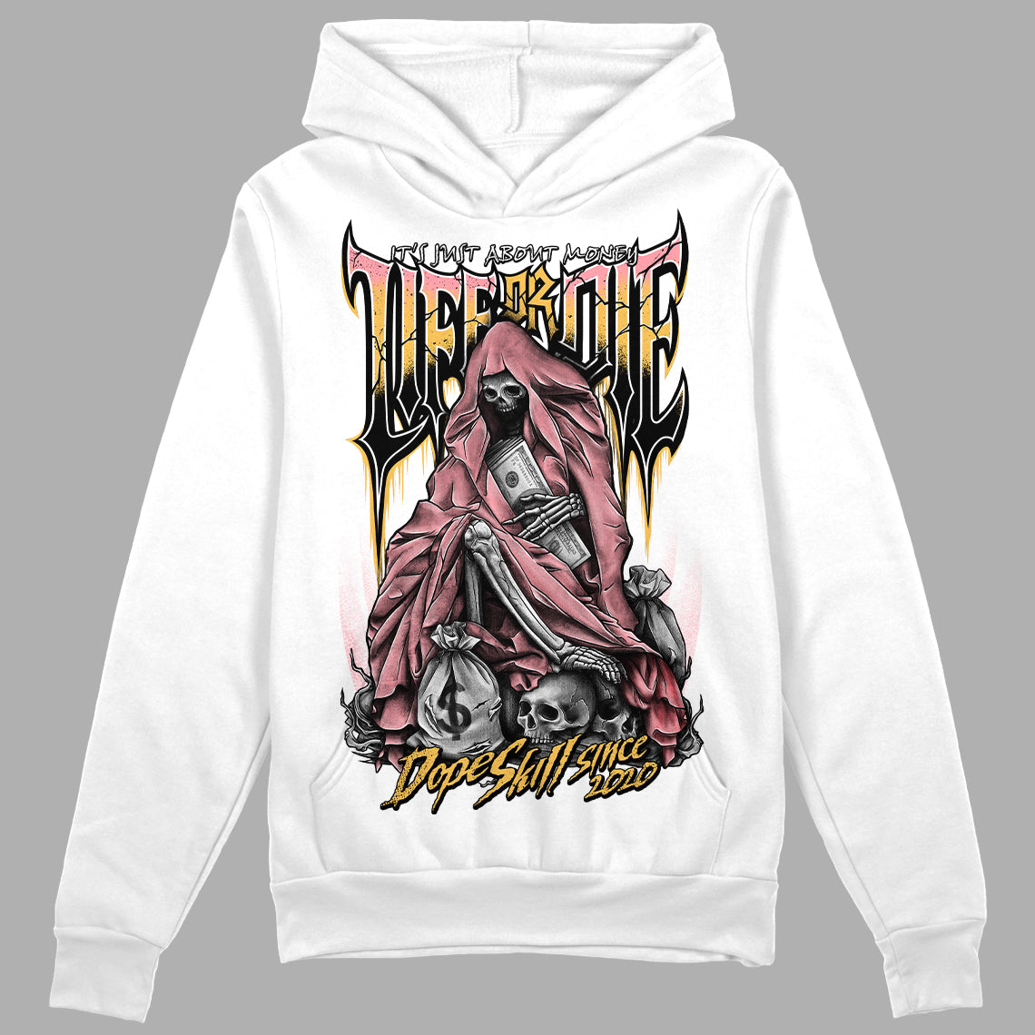 Jordan 3 GS “Red Stardust” DopeSkill Hoodie Sweatshirt Life or Die Graphic Streetwear - White 