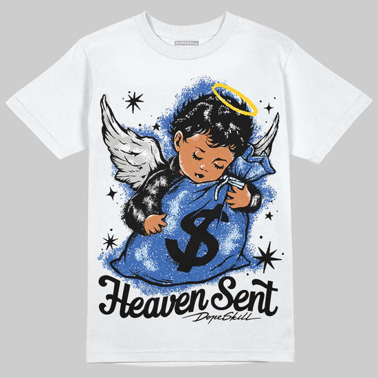 Awake NY x Jordan 5 Retro 'Black Racer Blue' DopeSkill T-Shirt Heaven Sent Graphic Streetwear - White