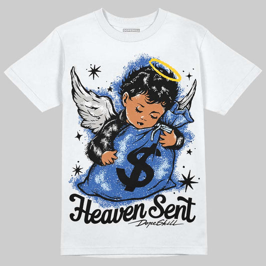 Awake NY x Jordan 5 Retro 'Black Racer Blue' DopeSkill T-Shirt Heaven Sent Graphic Streetwear - White