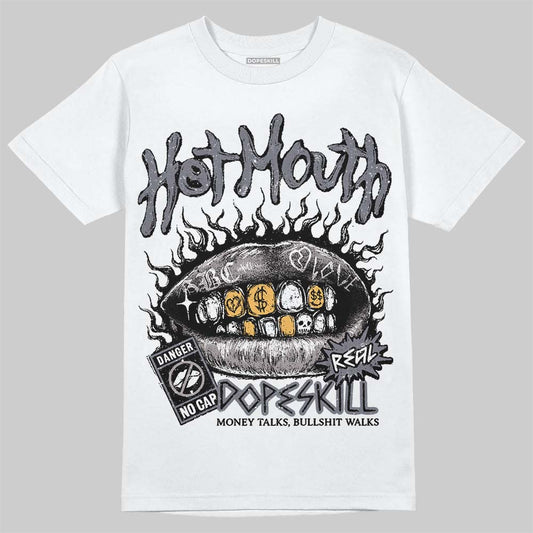 Leather Curb Sneakers White Anthracite DopeSkill T-Shirt Hot Mouth Graphic