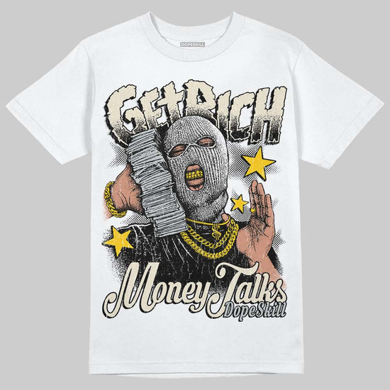 Jordan 5 Retro Reverse Metallic DopeSkill T-Shirt Get Rich Graphic Streetwear - White