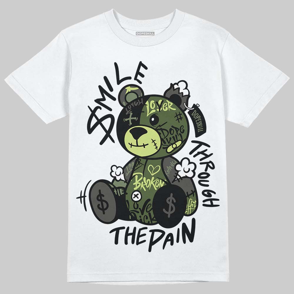 New Balance 1890 Faded Black Utility Green DopeSkill T-Shirt Smile Through The Pain Graphic Streetwear - White