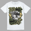 Jordan 4 Retro SE Craft Medium Olive DopeSkill T-Shirt Don't Quit Graphic Streetwear - White