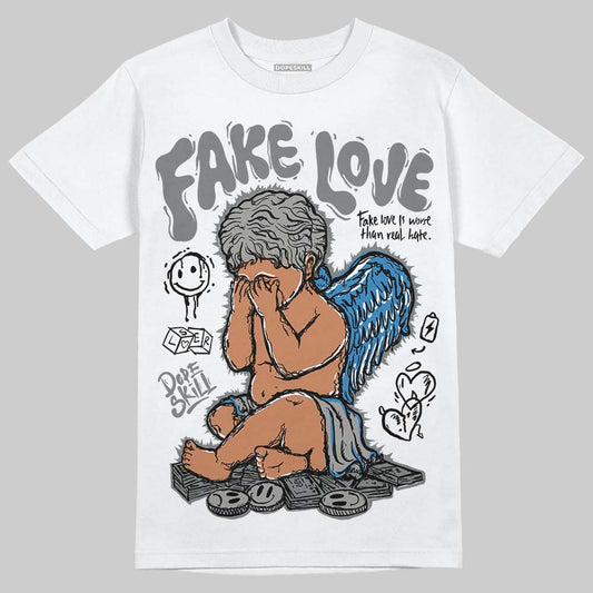 Jordan 9 Cool Grey DopeSkill T-Shirt False Love Graphic Streetwear - White