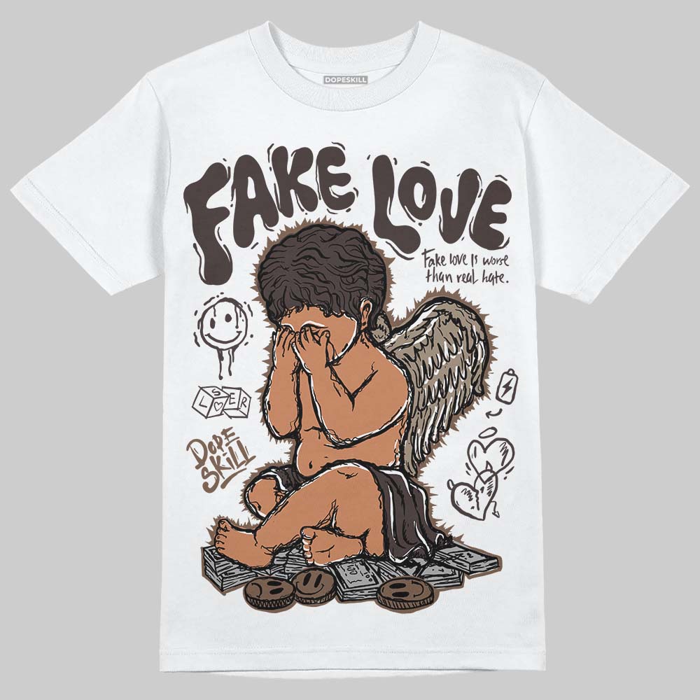 SoleFly x Air Jordan 12 Retro SP 'Cafecito/Baroque Brown' DopeSkill T-Shirt False Love Graphic Streetwear - White