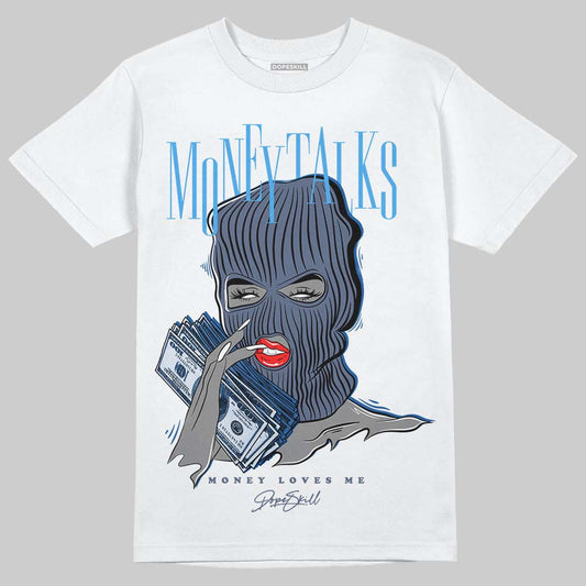 Jordan 11 Retro Low Diffused Blue DopeSkill T-Shirt Money Talks Graphic Streetwear - White