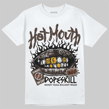 Jordan 1 Low OG “Mocha” DopeSkill T-Shirt Hot Mouth Graphic Streetwear - White 