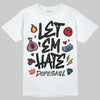Jordan 4 “Black Cat” (2025) DopeSkill T-Shirt Let 'em Hate Graphic Streetwear - White