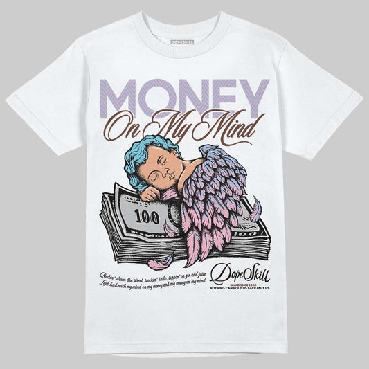 Harris Tweed x Dunk Low Denim Turquoise and Baroque Brown DopeSkill T-Shirt MOMM Graphic Streetwear - White