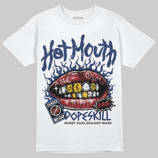 Jordan 1 High OG "Midnight Navy" DopeSkill T-Shirt Hot Mouth Graphic Streetwear - White