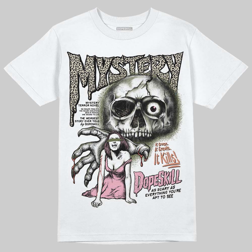 SB Dunk Low Pro x Arts-Rec Skateshop Rust Pink and Rough Green DopeSkill T-Shirt Mystery Ghostly Grasp Graphic Streetwear - White 