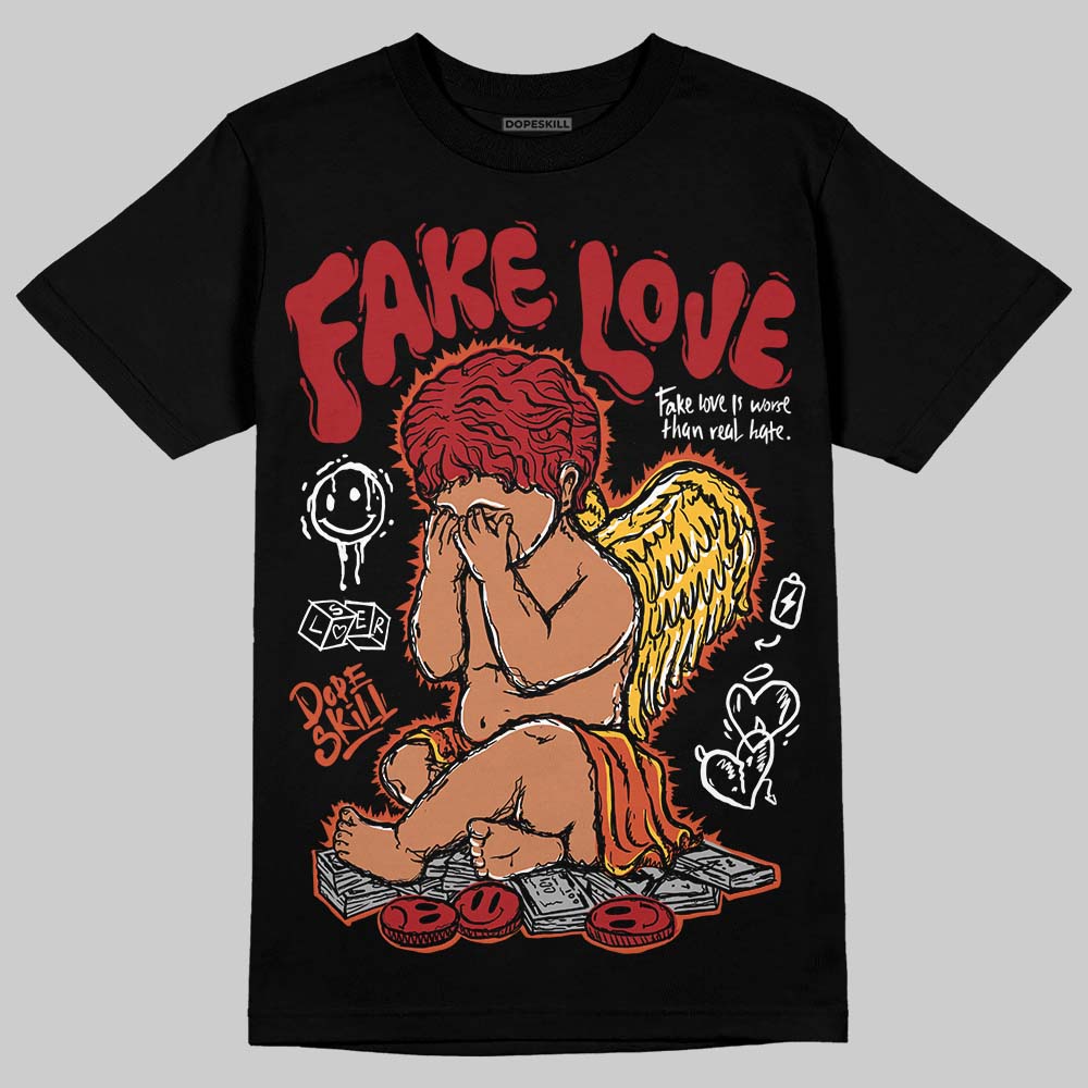 Nigel Sylvester x Air Jordan 4 ‘Brick by Brick’ DopeSkill T-Shirt False Love Graphic Streetwear - Black