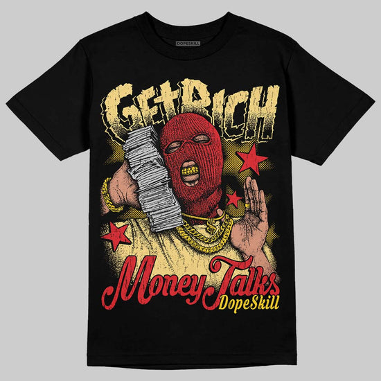 Quai 54 x Air Jordan 1 Retro Low OG Tour Yellow Black DopeSkill T-Shirt Get Rich Graphic Streetwear - Black