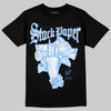 Jordan 5 Black University Blue DopeSkill T-Shirt Stack Paper Graphic Streetwear - Black