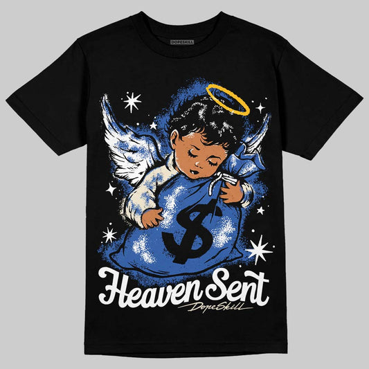 Jordan 1 Low Travis Scott x Fragment DopeSkill T-Shirt Heaven Sent Graphic Streetwear - Black